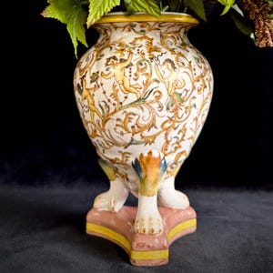 Vintage Neoclassical Porcelain Urn Vase with Cherubs