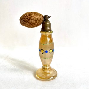 Antique Bohemian Glass Perfume Atomizer Bottle