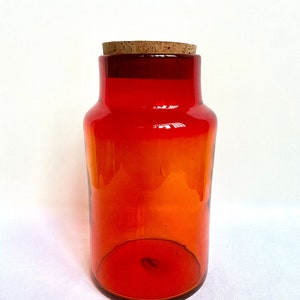 Vintage Blenko Tangerine Glass Cannister 7228LL
