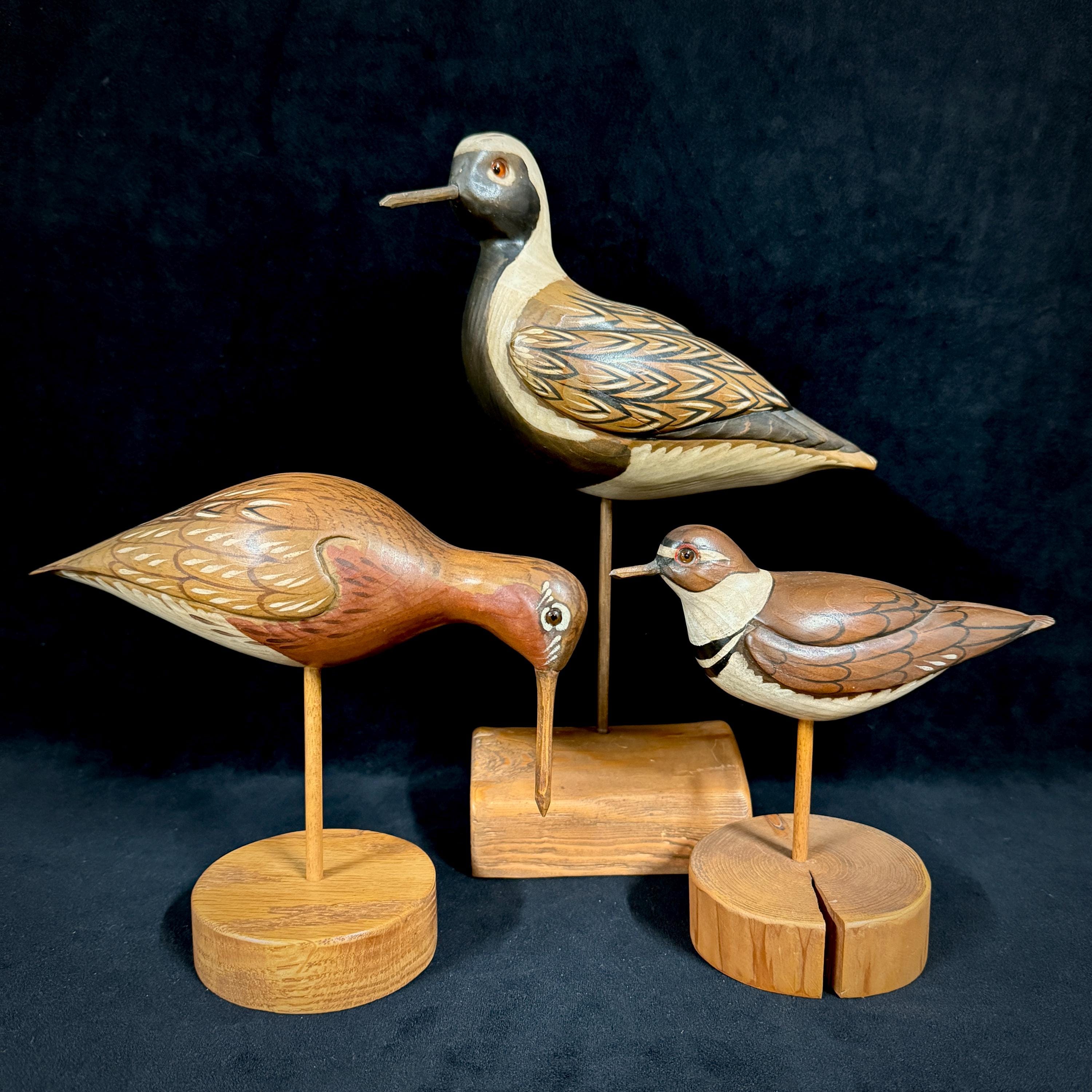 Will and Kay Lake Carved Wood Bird Sculptures, Shorebirds - Etsy
