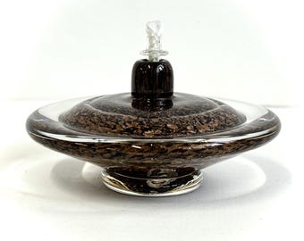 Gartner Blade Saturn Glass Oil Lamp Black with Copper