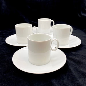 Vintage Thomas Germany Medaillon White Demitasse Cups and Saucers