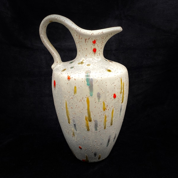 Mid Century Splatter Glaze Pitcher