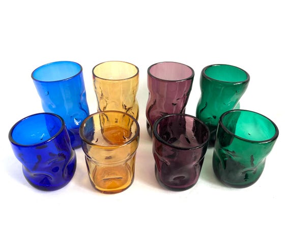 Blenko Dimple Glasses 418L and 418S - Etsy