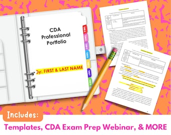 Ready To Print! Let's Get This CDA Portfolio Bundle For Child Development Associate in Childcare