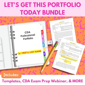 Ready To Print! Let&#39;s Get This CDA Portfolio Bundle For Child Development Associate in Childcare