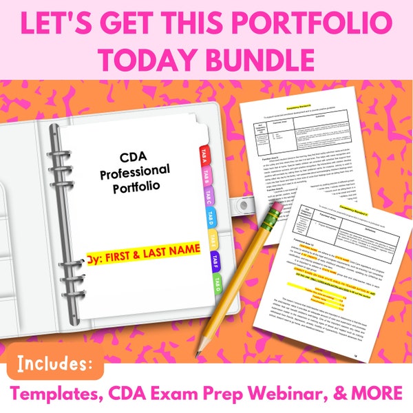 Ready To Print! Let's Get This CDA Portfolio Bundle For Child Development Associate in Childcare