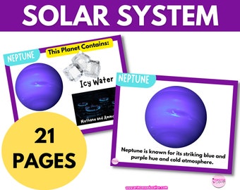 Solar System Learning Cards For Toddlers, Preschoolers, Pre-K classrooms