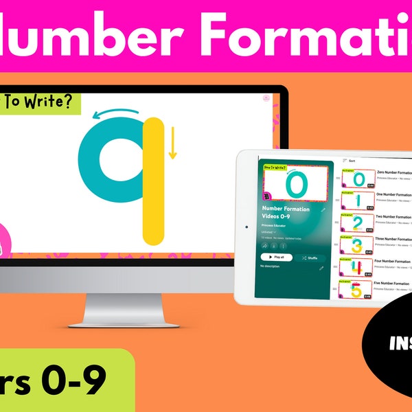 I Can Write Numbers Formation Video Instructions For Preschoolers/Kindergarten