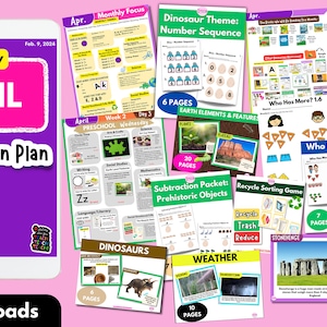 April Daily Lesson Plans & Curriculum For Preschool/Pre-K for Childcare Centers, Homeschool, School Readiness