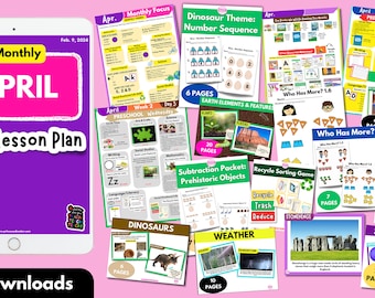 April Daily Lesson Plans & Curriculum For Preschool/Pre-K for Childcare Centers, Homeschool, School Readiness