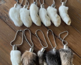 real rabbit foot keychains sustainably sourced