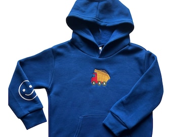 Embroidered Boys Hoodie, Trucks Sweatshirt,  Kids Name Hoodie, Custom Toddler Sweatshirt, Personalized Youth Tee, Truck