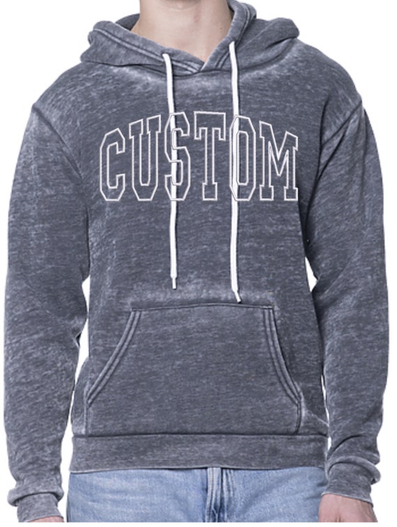 Sweat à capuche personnalisé burnout, texte personnalisé sur le