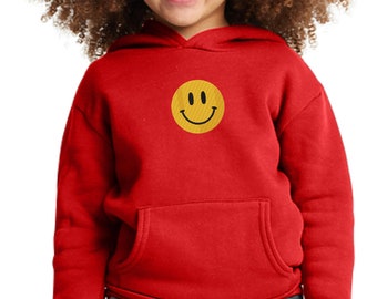 Children's Smiley Hoodie, Youth Sweatshirt, Toddler Pullover Hoodie, Back to School Kids Tee