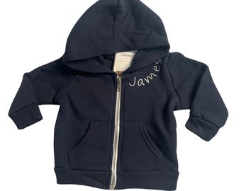 Kids Zip Hoodie, Monogrammed Infant,  Toddler Full-Zip Hooded Sweatshirt, Personalized Sweatshirt For baby,  baby name sweater