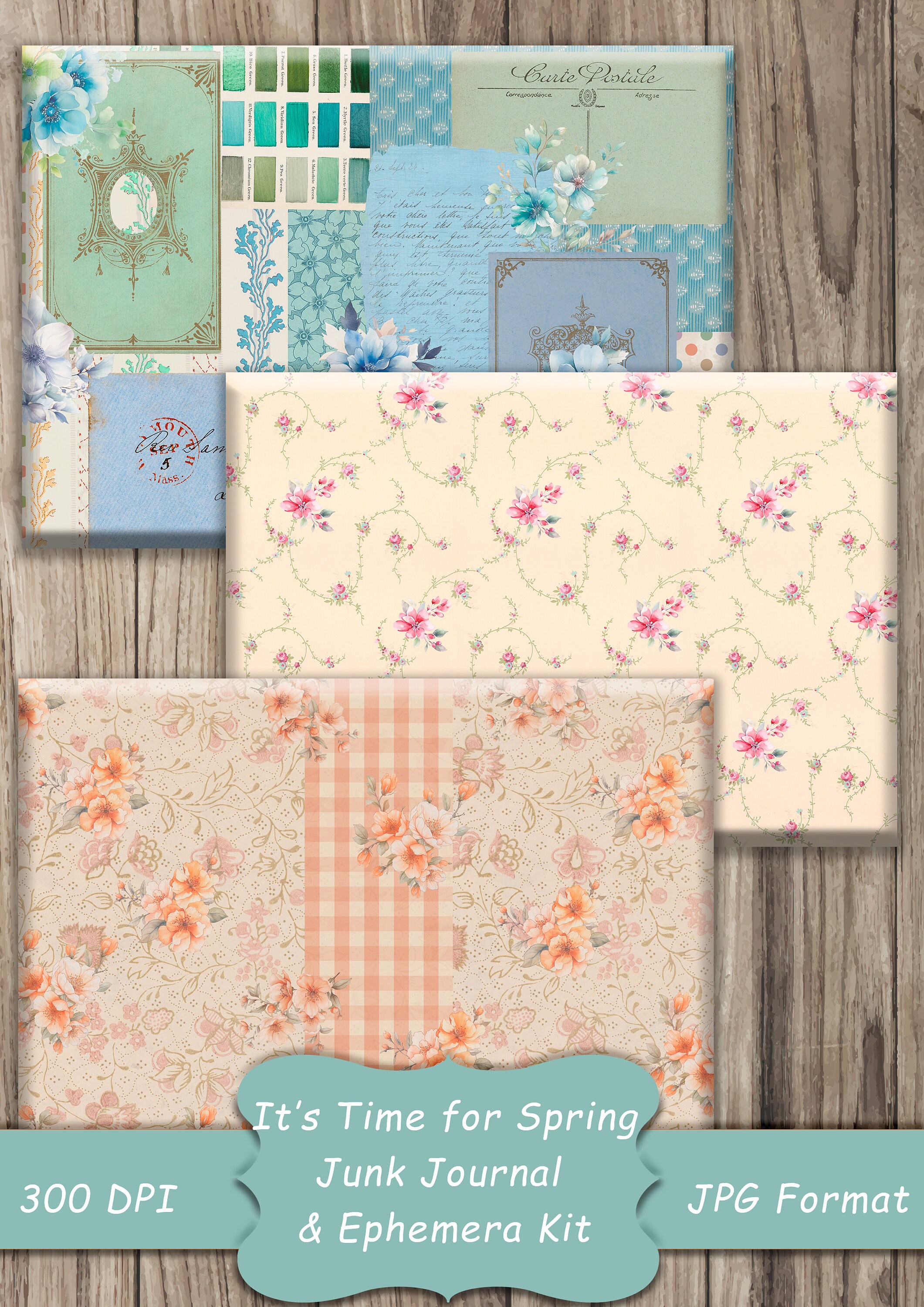 Spring Junk Journal, Printable, Digital Download, Vintage, Garden ...