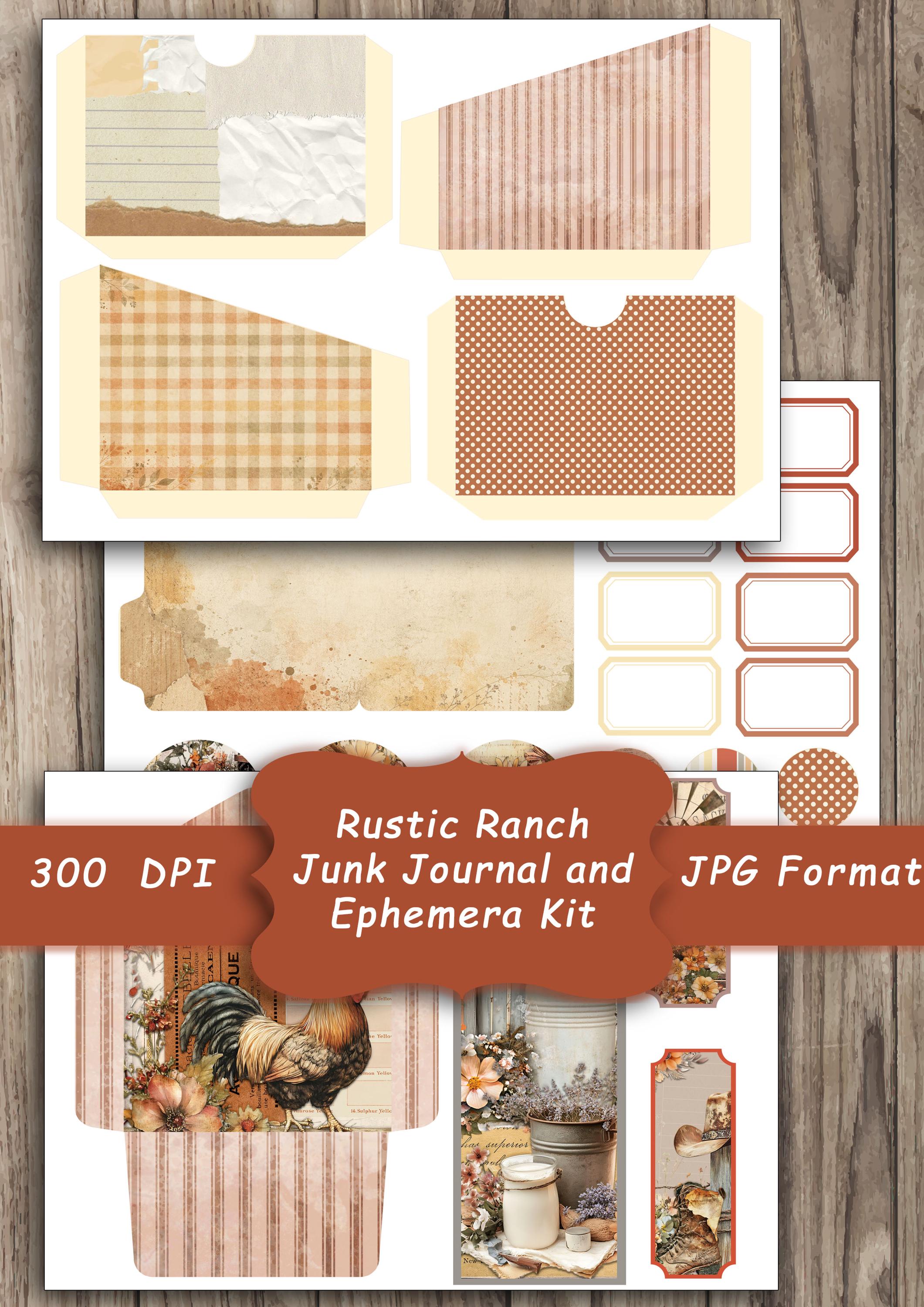 Rustic Farmhouse Journal Kit Printable, Vintage Floral Digital Ephemera ...