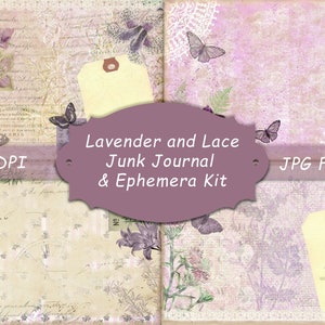 Lavender and Lace Digital Junk Journal and Ephemera Kit