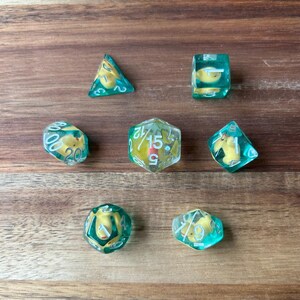 Rubber Duck DND Dice Set: Polyhedral D20 TT RPG