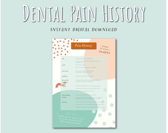Dental Pain History Digital Download Dentistry/Dental Hygiene/Dental Therapist/Medical Student Revision Study Notes