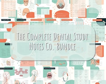 The Complete Dental Study Notes Co. Bundle. Anatomy/Dentistry/Dental Hygiene/Dental Therapist/RDH/Medical Student Revision Study Notes