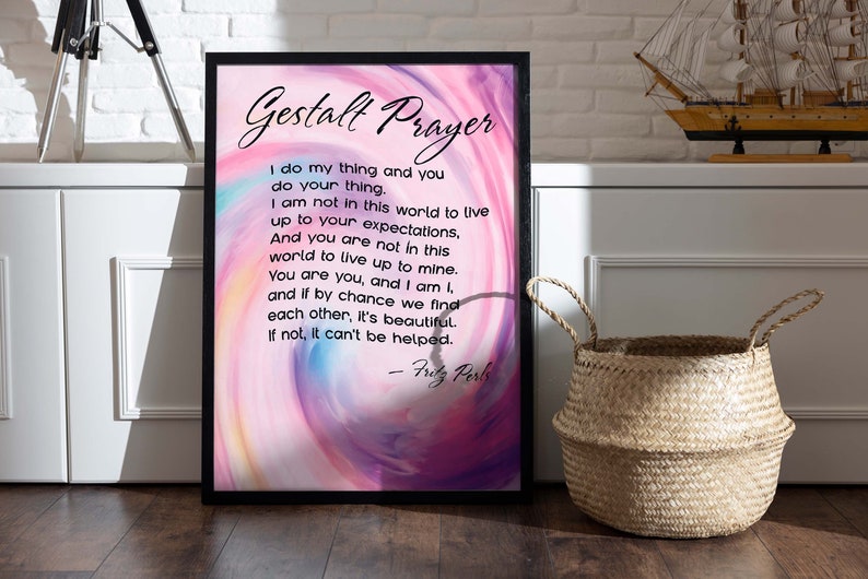 Gestalt Prayer | Fritz Perls | Poem | Inspiration | Print | Wall Art ...