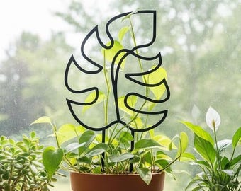 Modern Plant Trellis, Monstera Inspired Plant Support, Indoor Garden Decor, 11.5" tall
