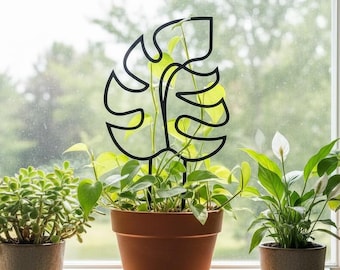 Enrejado moderno para plantas, soporte inspirado en la monstera, decoración para jardín interior, 29 cm de alto