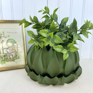 Cactus-Inspired Planter with Drainage Tray, Abyssal Planter Pot, Modern Succulent & Houseplant Pot