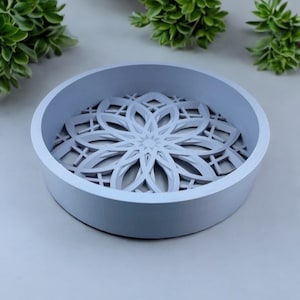 Floral Design Catch All Tray, The Kovi Catch-All Tray, Trinket Dish, Desk Organizer, Drop Tray