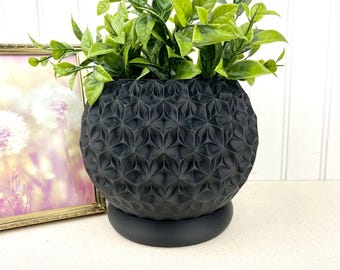 Geometric Planter, Trihex Planter Pot, Faceted Diamond Texture, Indoor Flower Pot