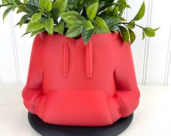 Cache-pot, sweatshirt, pot de fleur, cache-pot