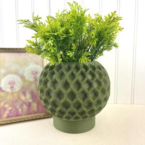 Cache-pot géométrique moderne, cache-pot Hexa 02, design nid d&#39;abeille