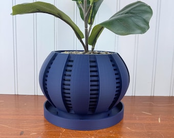 Orchid Planter Pot, The Arik Orchid Planter Pot with Drainage Tray, Modern Unique