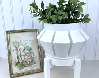 Geometric Indoor Planter Pot, Erno Planter Pot, Indoor Flower Pot, Modern Decorative Plant Pot with Drainage Tray and Stand