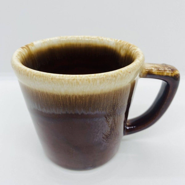 McCoy Brown Drip Glaze Coffee Mug Cups D Handle Pottery USA Vintage