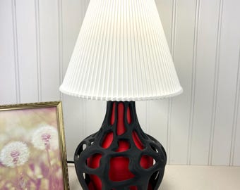 Sculptural Table Lamp, Slime Table Lamp, Desk Lamp and Shade, Bedside Lamp, Geometric Lamp