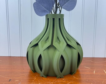 Blumenvase, Die kurze Vase von Linse, modern minimalistisch, Einzigartige Vase, 17 cm