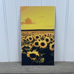 Sunflower  Wall Art, Field of Sunflowers, Textured Art