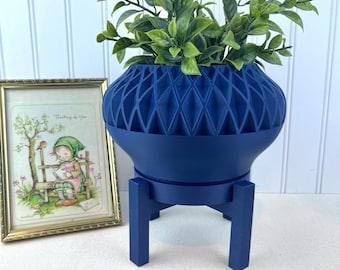Geometric Indoor Planter Pot, Ersos Planter Pot, Indoor Flower Pot, Modern Succulent & Houseplant Pot, Drainage Tray and Stand