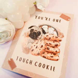Carte de voeux Cookie You're One, jeux de mots mignons, carte de voeux calembour, carte-cadeau Kawaii, jeu de mots drôle mignon