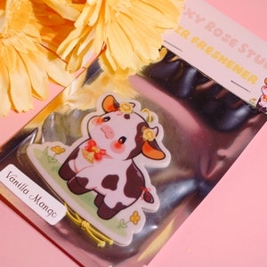 Cute Vanilla Mango Air Fresheners, Hanging Air Fresheners, Car Air Fresheners, Hanging Car Diffuser, Room Air Freshener, Kawaii Cow