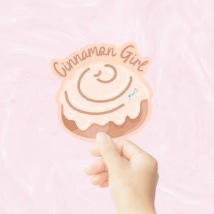 Cute Cinnamon Bun Waterproof Vinyl Sticker, Bread Die Cut Sticker, Kawaii Die Cut Stickers, Cute Planner Stickers