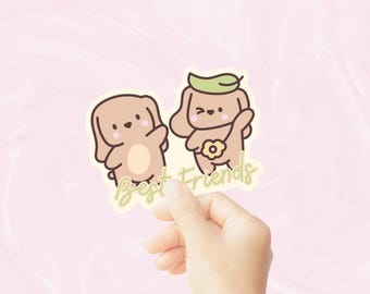 Beste Freunde Aufkleber, niedlichen gestanzten Aufkleber, Planer-Aufkleber, wasserdichter Vinyl-Aufkleber, Kawaii gestanzten Aufkleber