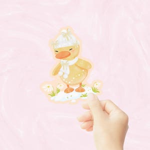 Cute Spring Ducky Sicker, Cute Duck, Waterproof Vinyl Sticker, Cute Sticker, Cute Die Cut Sticker, Planner Sticker, Kawaii Duck Sticker