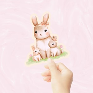 Pretty Bunny Sticker, Cute Bunny Die Cut Sticker, Planner Sticker, Waterproof Vinyl Sticker, Kawaii Die Cut Sticker, Rabbit Stickers