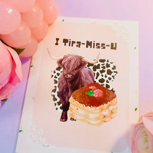 Carte de voeux I Tira-miss-u, jeu de mots drôle mignon, cartes d'amour, anniversaire, mariages, merci, cartes-cadeaux kawaii