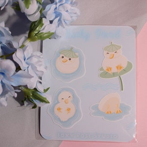 Ducky Pond Sticker Pack, Kawaii Stickers, Bullet Journal Planner Sticker, Sticker Pack, Cute Duck Stickers, Sticker Set