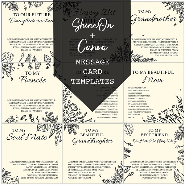 Message Card Template ShineOn Message Card Custom Necklace Card Jewelry Display Card Jewelry Message Card ShineOn Design Canva Mockup